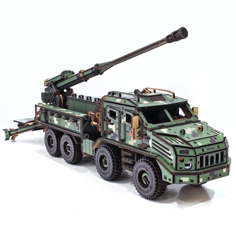 SAU BOGDANA self-propelled howitzers Wooden Puzzle. 46 cm/ 616 parts - Image 4