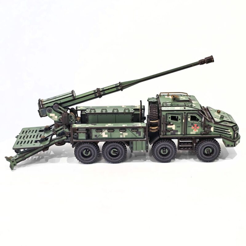 SAU BOGDANA self-propelled howitzers Wooden Puzzle. 46 cm/ 616 parts - Image 5