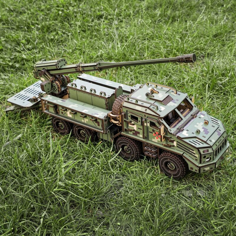 SAU BOGDANA self-propelled howitzers Wooden Puzzle. 46 cm/ 616 parts - Image 8