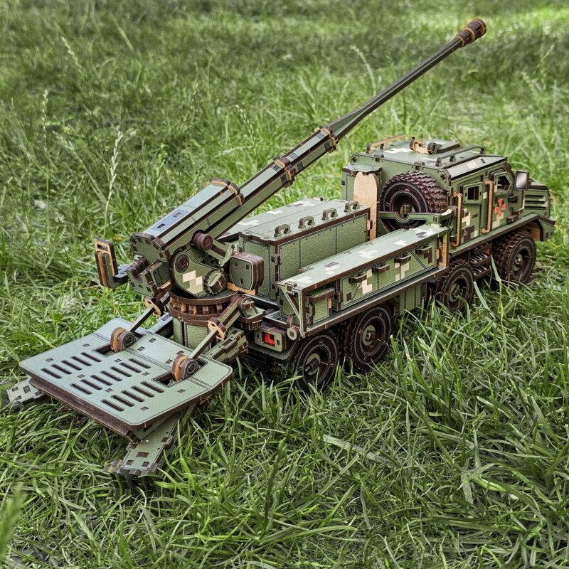 SAU BOGDANA self-propelled howitzers Wooden Puzzle. 46 cm/ 616 parts - Image 7