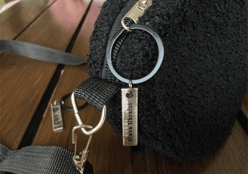 Trophy Tag Keychain Piece of Tank, Ukrainian Conflict Reminder - Image 3