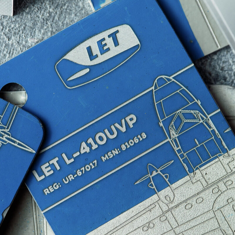 Fuselage Aircraft Original Skin Tag Keychain Let L-410UVP UR-67017 MSN: 810618 - Image 5