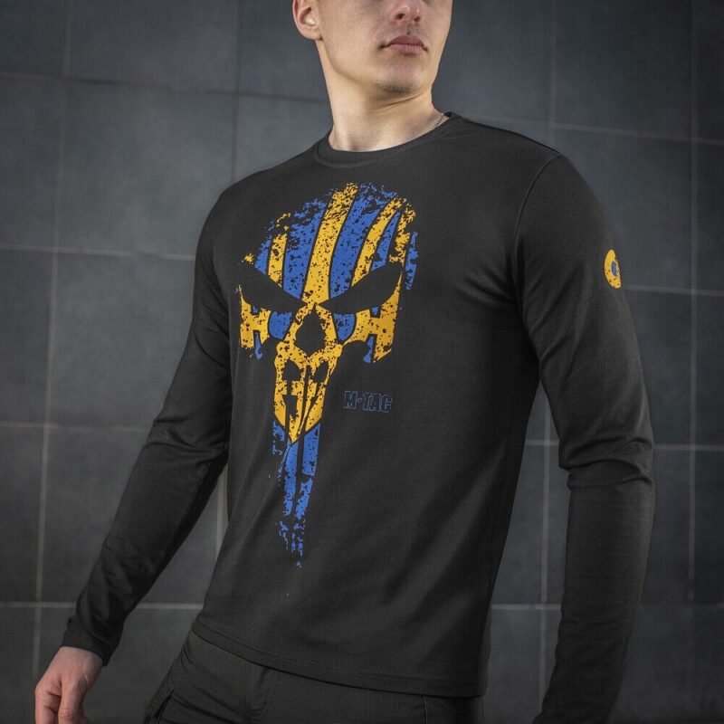 Man's T-Shirt Long Sleeve 3D Patriotic "Avenger" Punisher Ukraine M-Tac - Image 8