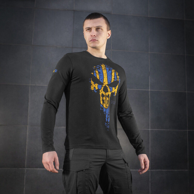 Man's T-Shirt Long Sleeve 3D Patriotic "Avenger" Punisher Ukraine M-Tac - Image 9