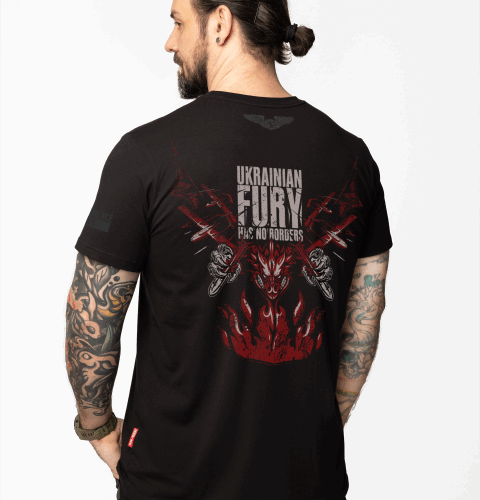 Man's T-shirt UKRAINIAN FURY War in Ukraine Patriotic