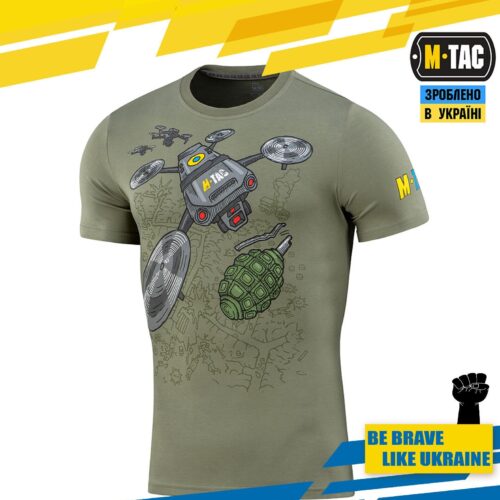 Man's T-shirt M-Tac Drone Pilot. DJI Mavic. Ukraine ZSU.
