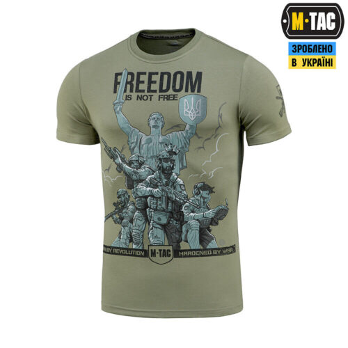 Man's T-shirt M-Tac Freedom is not free. Victory. Ukraine ZSU.