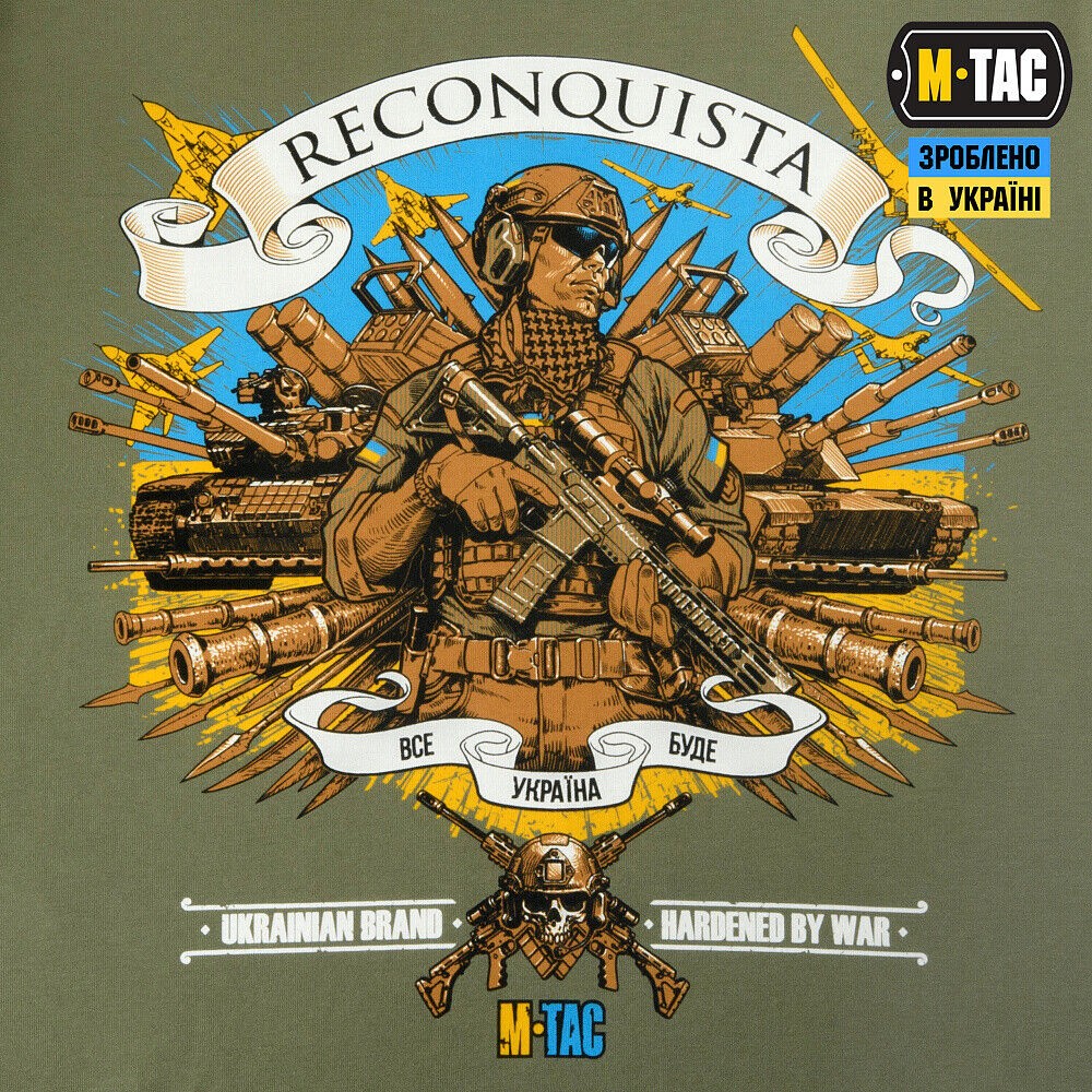 Man's T-shirt M-Tac Reconquista Liberation. Patriotic Ukrainian Cossack ZSU. - Image 4