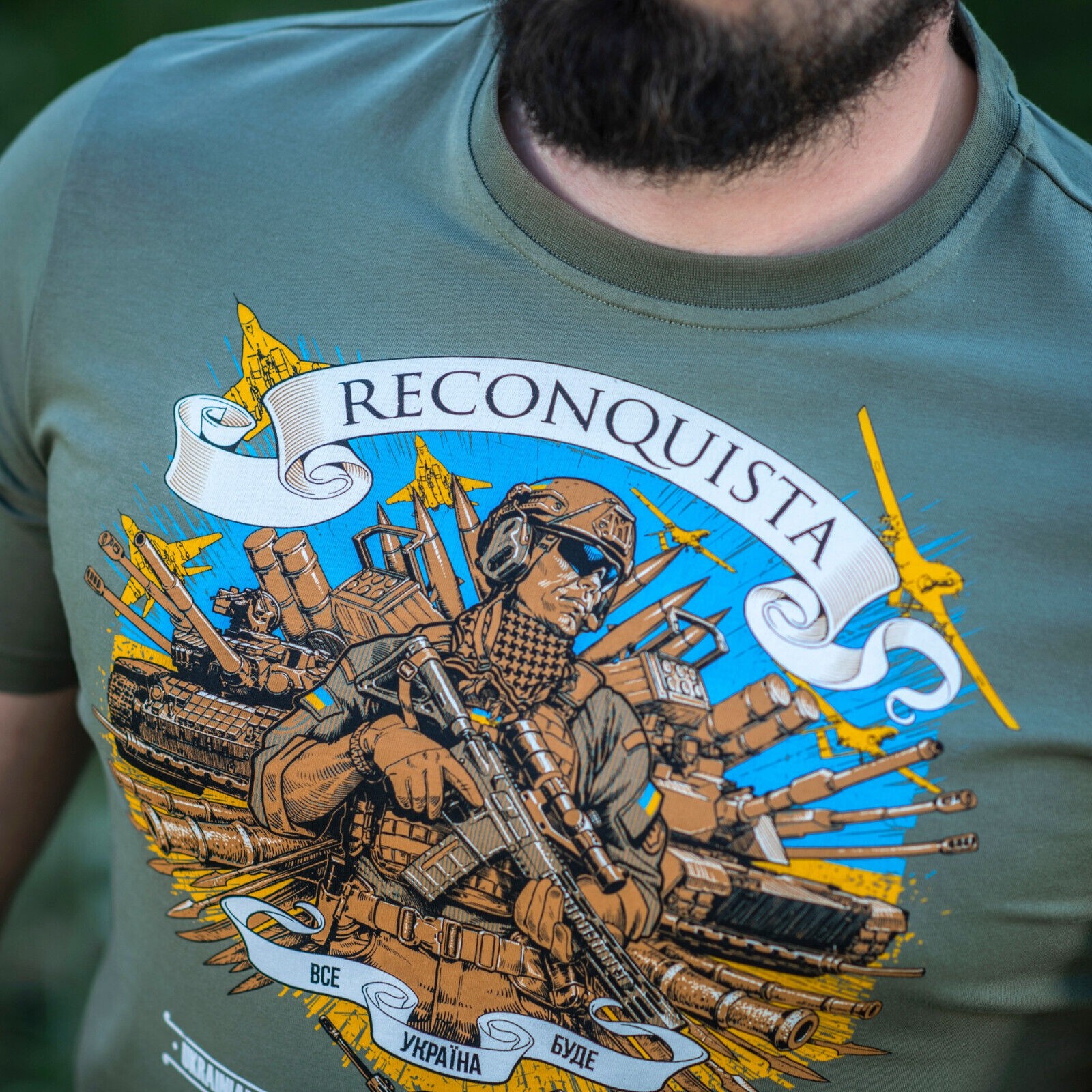 Man's T-shirt M-Tac Reconquista Liberation. Patriotic Ukrainian Cossack ZSU. - Image 9