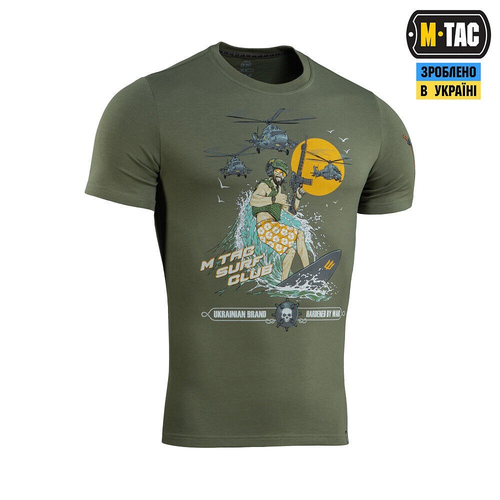 Man's T-shirt M-Tac Surf Club Wave of Victory. Ukraine ZSU.