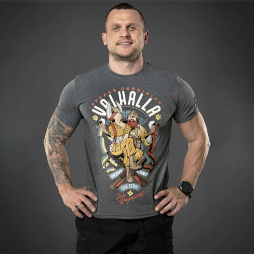 Man's T-shirt SvaStone Perun Company. Valhalla Speaks Ukrainian