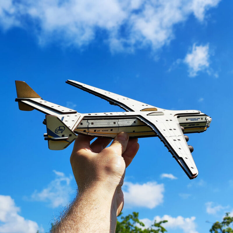 3D Wooden Puzzle aircraft Mriya An-225, scale 1:250. Ukraine - Image 5