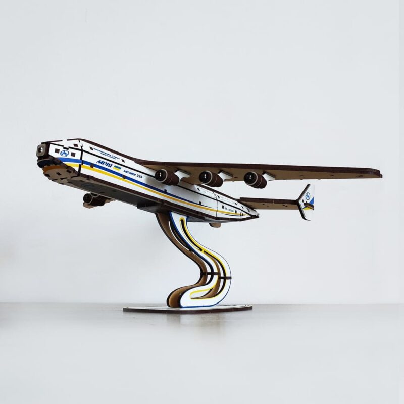 3D Wooden Puzzle aircraft Mriya An-225, scale 1:250. Ukraine