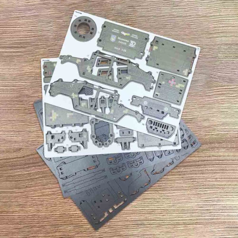 3D Wooden Puzzle Mechanical construction set military Jeep, scale 1:35. Ukraine - Image 17