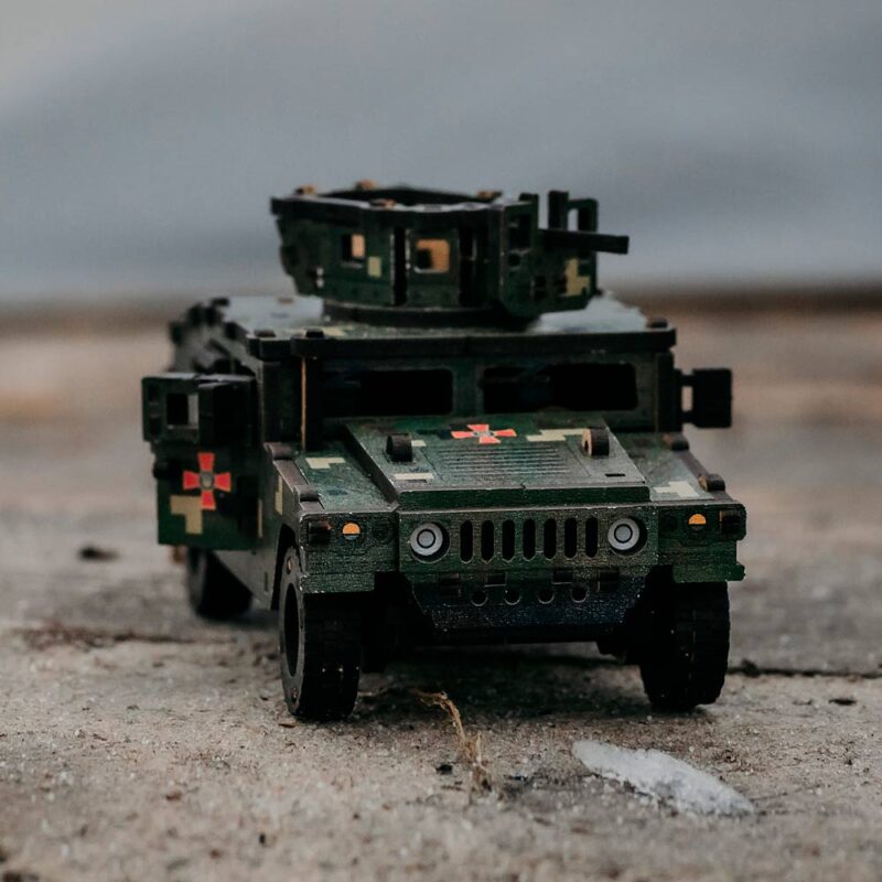 3D Wooden Puzzle Mechanical construction set military Jeep, scale 1:35. Ukraine - Image 15