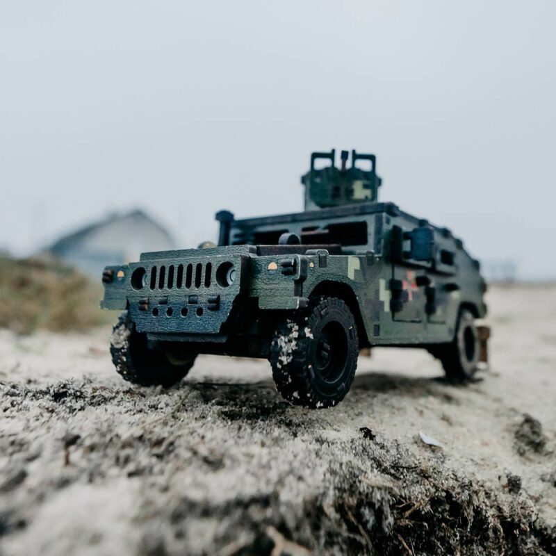 3D Wooden Puzzle Mechanical construction set military Jeep, scale 1:35. Ukraine - Image 11