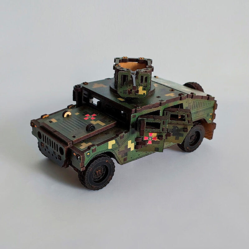 3D Wooden Puzzle Mechanical construction set military Jeep, scale 1:35. Ukraine - Image 5