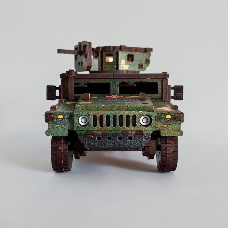 3D Wooden Puzzle Mechanical construction set military Jeep, scale 1:35. Ukraine - Image 2
