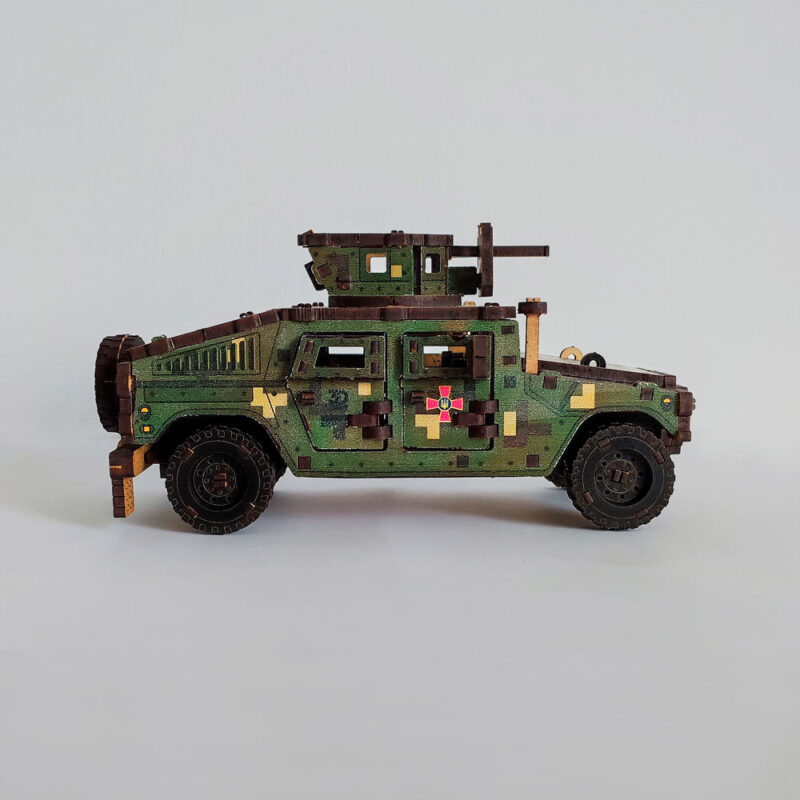 3D Wooden Puzzle Mechanical construction set military Jeep, scale 1:35. Ukraine - Image 6