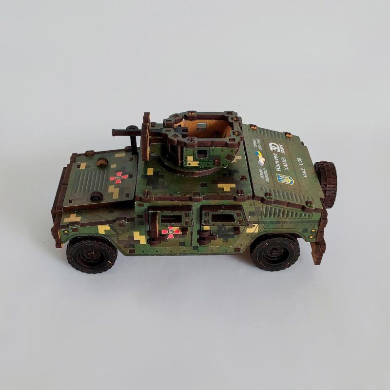 3D Wooden Puzzle Mechanical construction set military Jeep, scale 1:35. Ukraine - Image 4