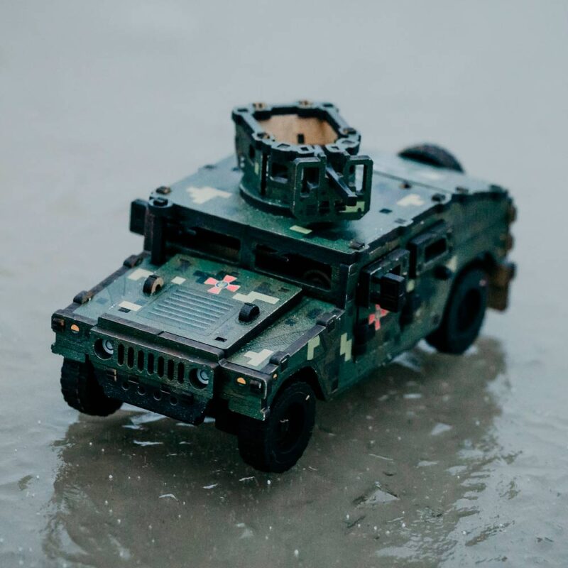 3D Wooden Puzzle Mechanical construction set military Jeep, scale 1:35. Ukraine - Image 9