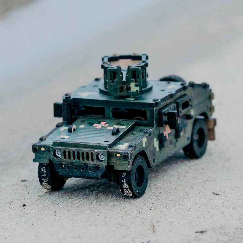 3D Wooden Puzzle Mechanical construction set military Jeep, scale 1:35. Ukraine - Image 8