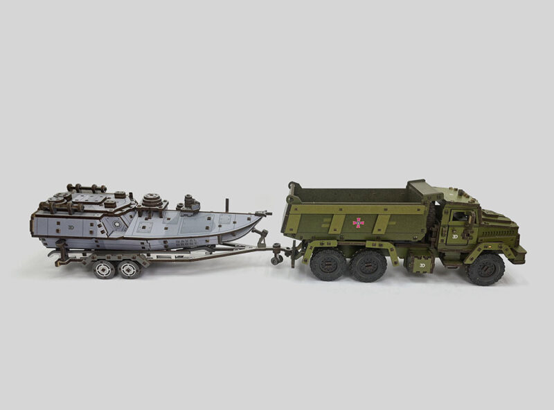 3D Wooden Puzzle KrAZ dump truck, scale 1:35. Ukraine - Image 12