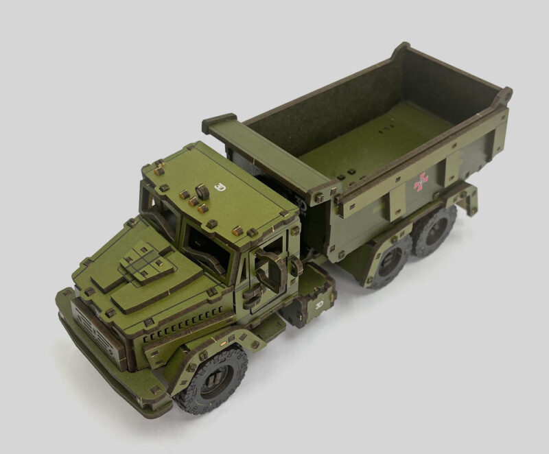3D Wooden Puzzle KrAZ dump truck, scale 1:35. Ukraine - Image 7
