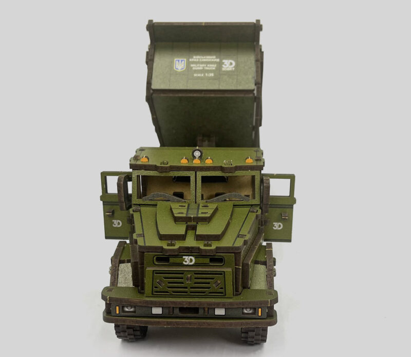 3D Wooden Puzzle KrAZ dump truck, scale 1:35. Ukraine - Image 11