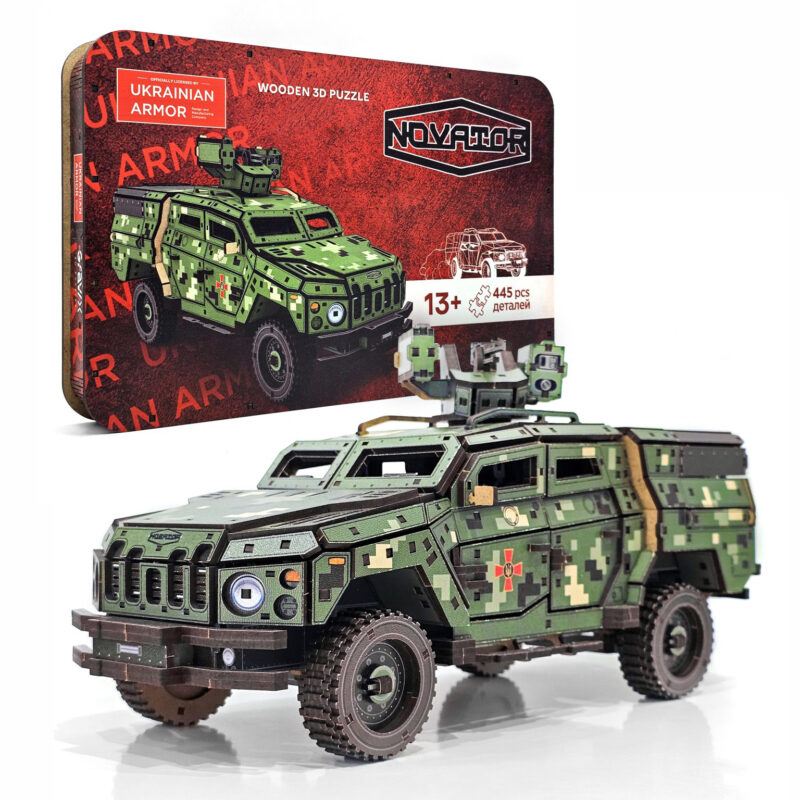 NOVATOR armored vehicle 3D Wooden Puzzle Constructor 35 cm / 445 pieces