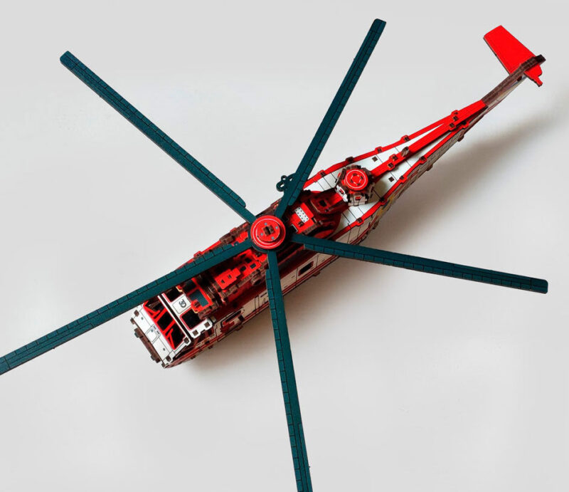 3D Wooden Puzzle helicopter Sea King RED, scale 1:48. Ukraine - Image 4