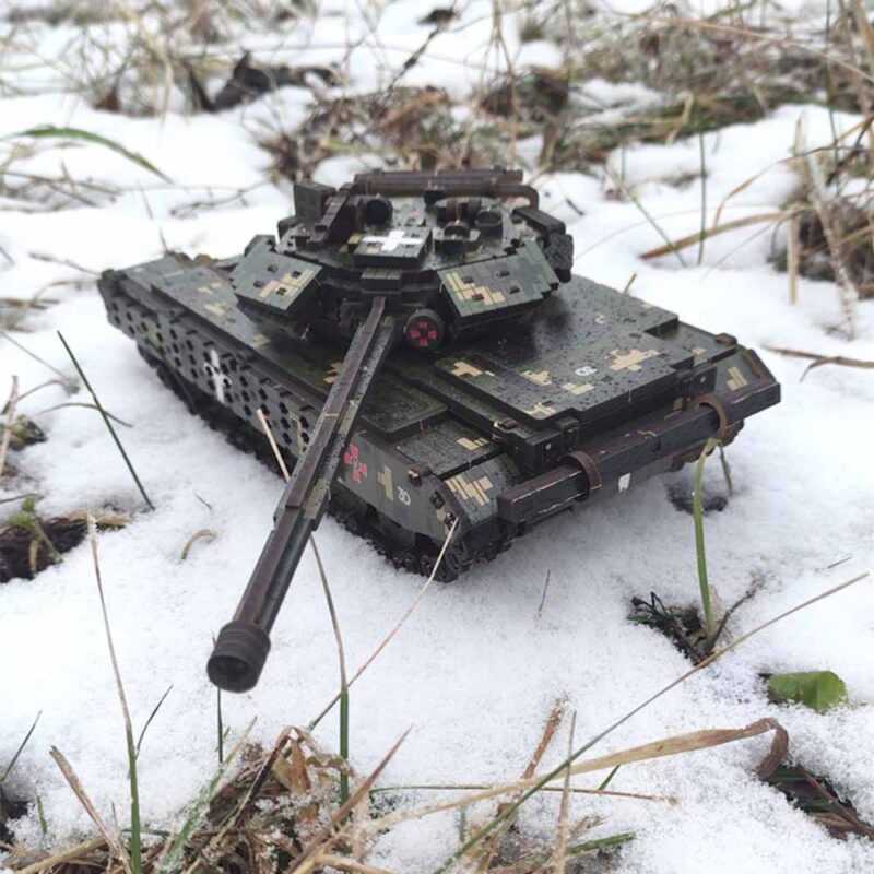 Tank T-64 BV 3D Wooden Puzzle With Ukrainian Army Eblems 1/35. War in Ukraine - Image 9