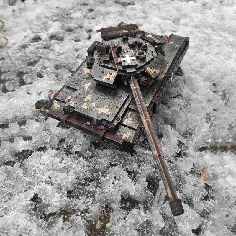 Tank T-64 BV 3D Wooden Puzzle With Ukrainian Army Eblems 1/35. War in Ukraine - Image 12