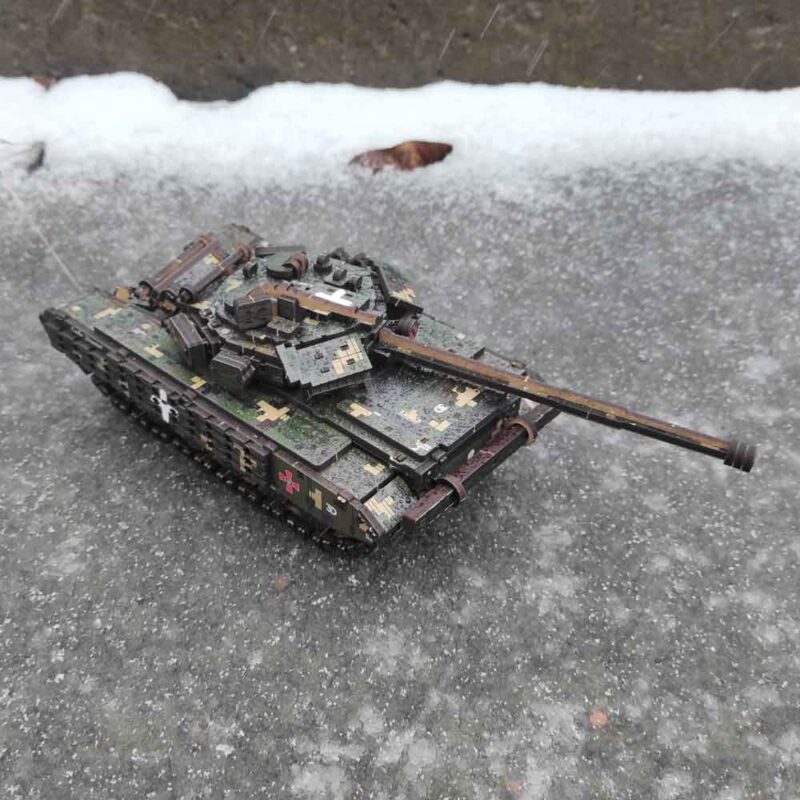 Tank T-64 BV 3D Wooden Puzzle With Ukrainian Army Eblems 1/35. War in Ukraine - Image 8