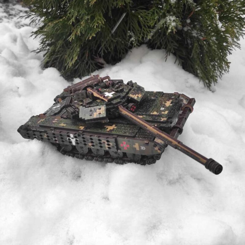 Tank T-64 BV 3D Wooden Puzzle With Ukrainian Army Eblems 1/35. War in Ukraine - Image 13