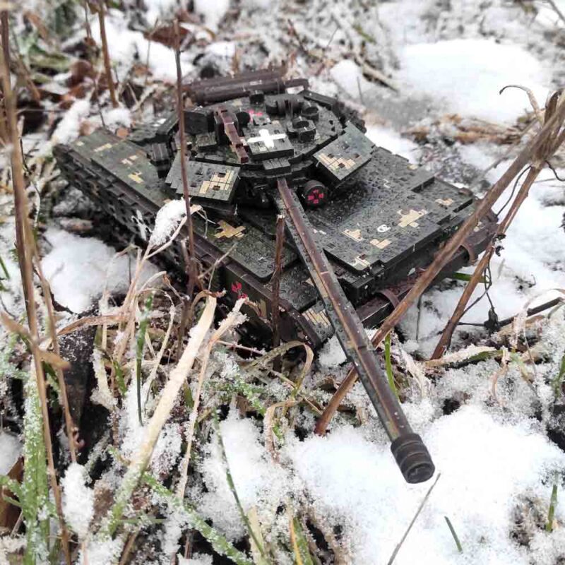 Tank T-64 BV 3D Wooden Puzzle With Ukrainian Army Eblems 1/35. War in Ukraine - Image 14