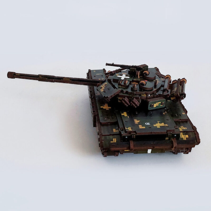 Tank T-64 BV 3D Wooden Puzzle With Ukrainian Army Eblems 1/35. War in Ukraine - Image 2