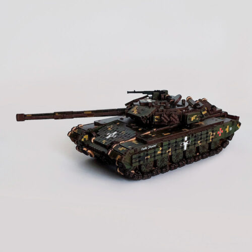 Tank T-64 BV 3D Wooden Puzzle With Ukrainian Army Eblems 1/35. War in Ukraine