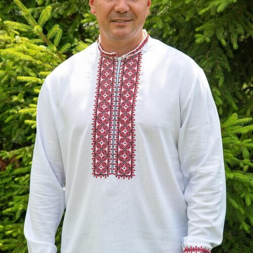 "Eternal Heritage" Men’s Linen Shirt Embroidery - Chernihiv Style (Long Sleeve)