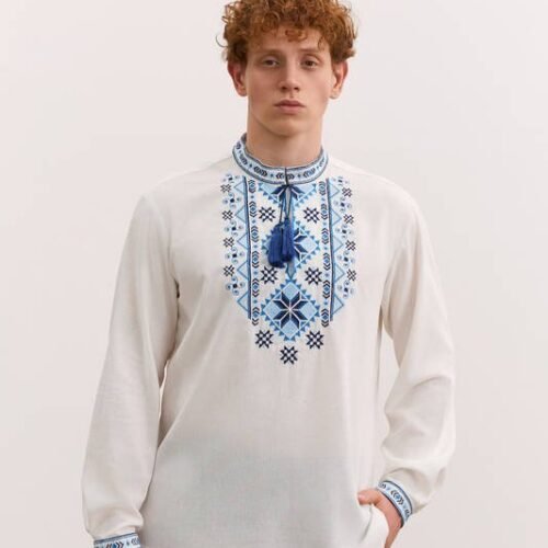 “Heritage Echo” Men’s Cotton Blend Shirt Embroidery - Podillia Style (Long Sleeve)