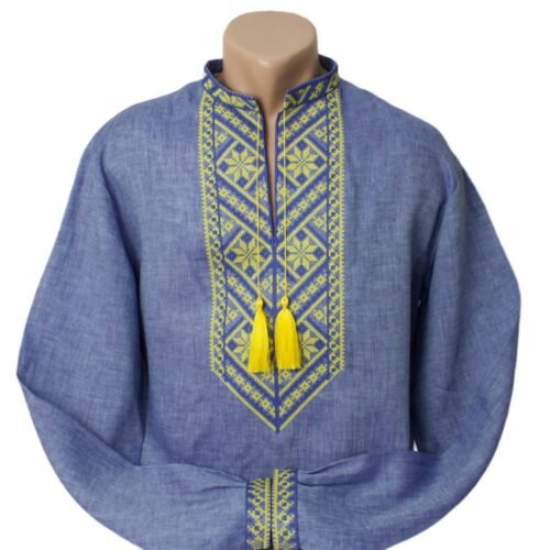 Men Linen Individual Tailoring Shirt Vyshyvanka Embroidery Traditional Ukrainian