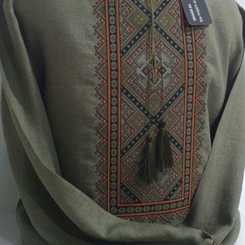 Men Linen Individual Tailoring Shirt Vyshyvanka Embroidery Traditional Ukrainian