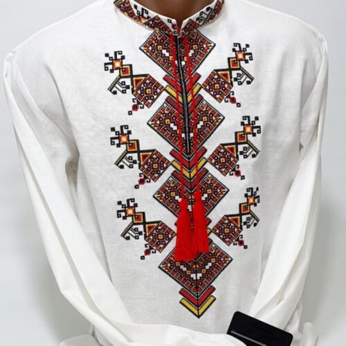 Men Linen Individual Tailoring Shirt Vyshyvanka Embroidery Traditional Ukrainian
