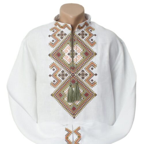 Men Linen Individual Tailoring Shirt Vyshyvanka Embroidery Traditional Ukrainian