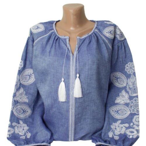 Women's Linen blouse Individual Tailoring Shirt Vyshyvanka Embroidery Traditiona
