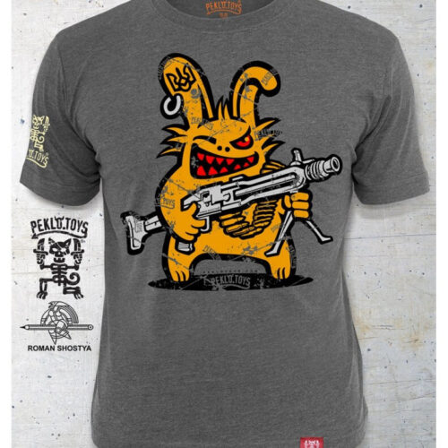 Man's T-shirt Hell hare with mashengware Peklo HELL War in Ukraine  Patriotic