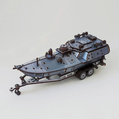 Mechanical Wooden 3D Puzzle Model Kit "Shock naval sea drone" War in Ukraine