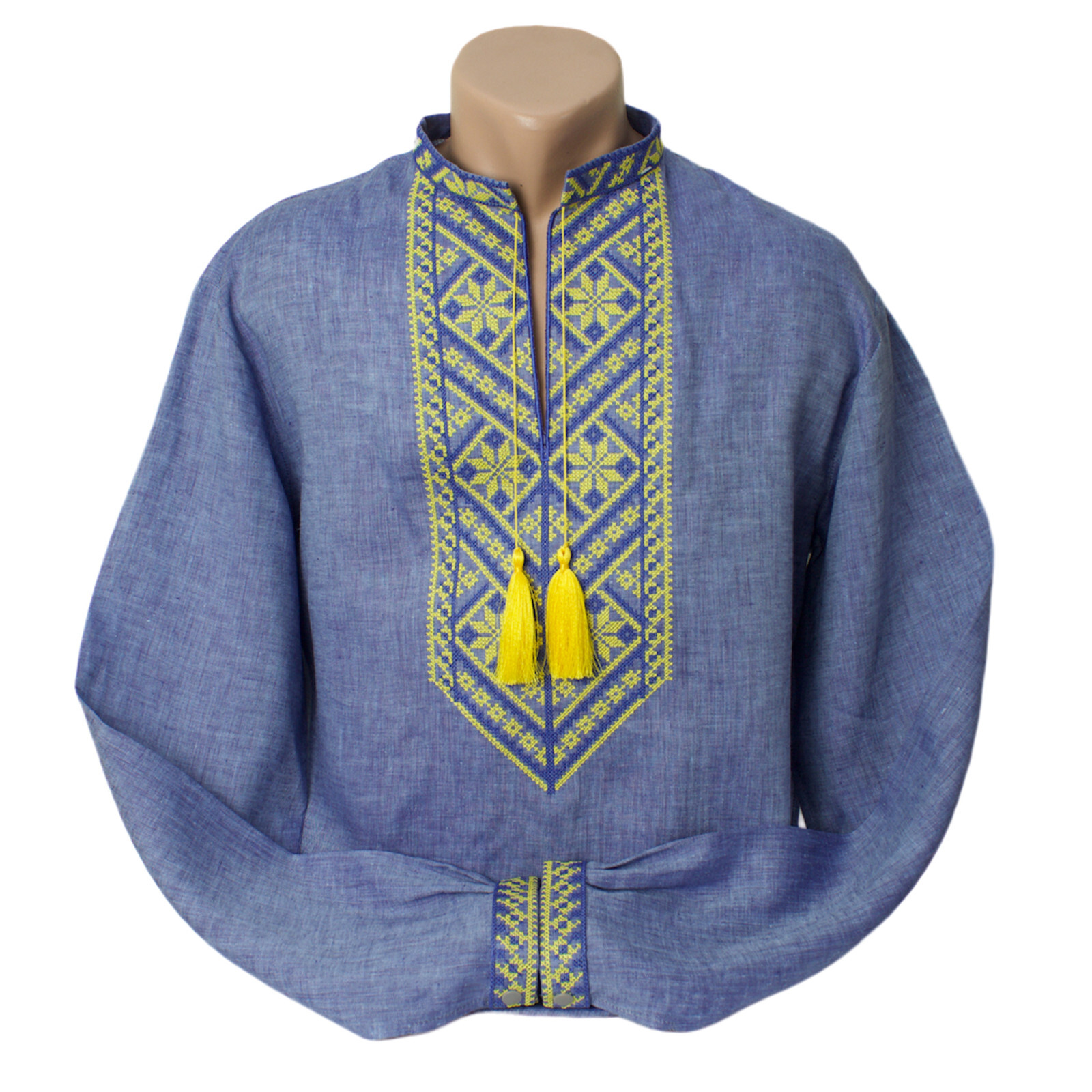 Men Linen Individual Tailoring Shirt Vyshyvanka Embroidery Traditional Ukrainian