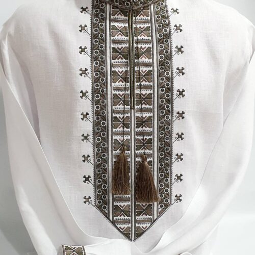 Men Linen Individual Tailoring Shirt Vyshyvanka Embroidery Traditional Ukrainian