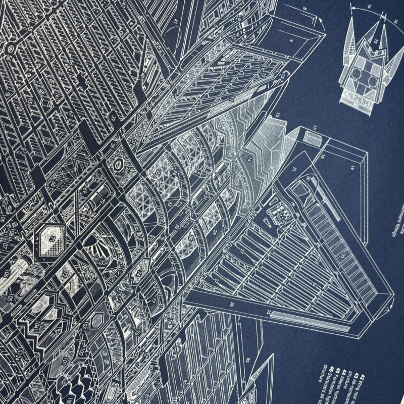 Poster F-22 Raptor Blueprint. Thick blue paper - Image 3